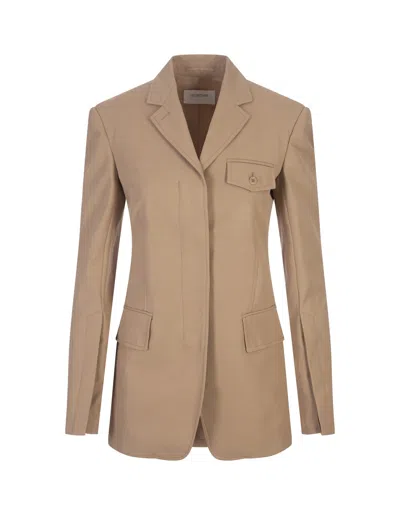 Sportmax Beige Enrico Blazer In Brown