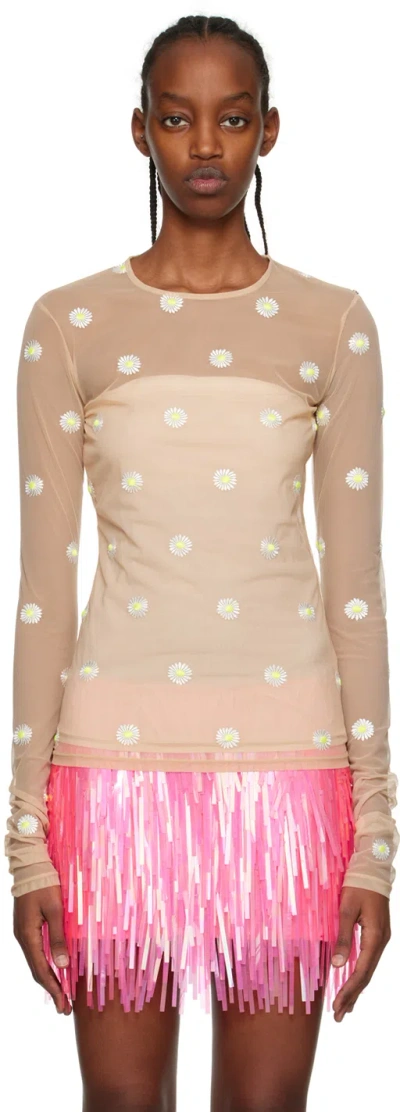 Sportmax Crew Neck Sweatshirt In 001 Nudo