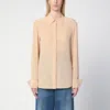 Sportmax Silk-blend Classic Shirt With Notched Collar In Neutral