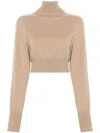 Sportmax Woman Turtleneck Beige Size L Virgin Wool In Beige
