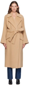 Sportmax Long Wool Coat In 010 Beige