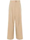 Sportmax Wool Wide-leg Pants In Beige