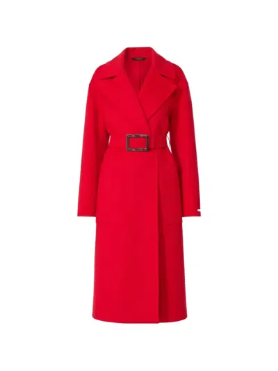 Sportmax Belt Coat In Red
