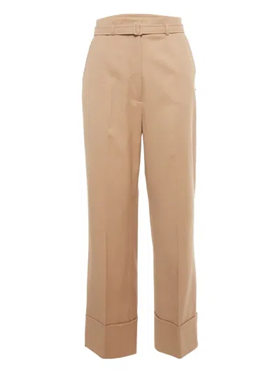 Pre-owned Sportmax Belt High-waist Trousers In Pink