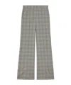 Sportmax Checked Flared-leg Wool Trousers In Gray