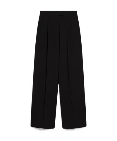 Sportmax Button Detailed Straight Leg Pants In Black