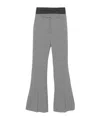 Sportmax Lince Layered Wool Flared Pants In Gray
