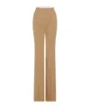 Sportmax Virgin Wool Flared Hangar Trousers In Nude