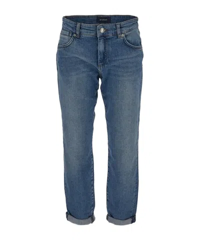 SPORTMAX SPORTMAX LOGO PATCH TURN-UP HEM JEANS