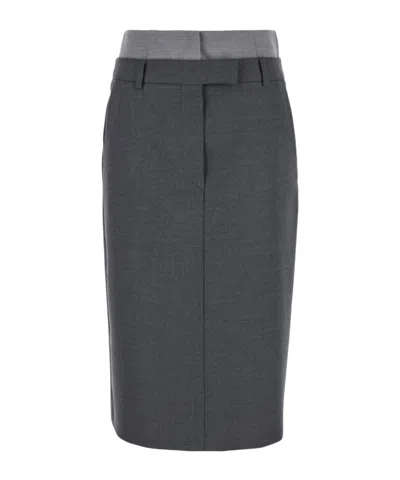 Sportmax Belt-loop Skirt In Grey