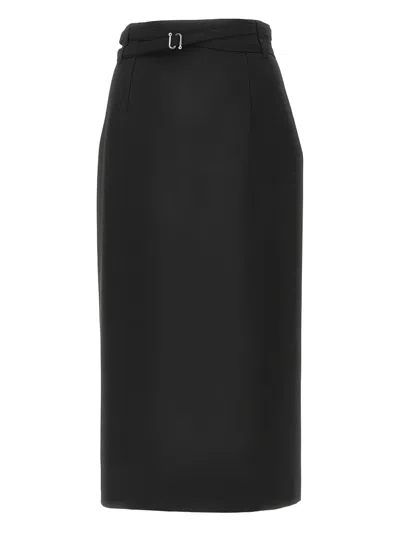 Sportmax Belt Midi Skirt In Black