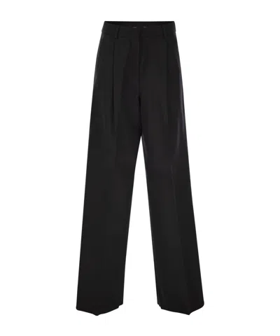 Sportmax Belt Ring Casual Pants In Black