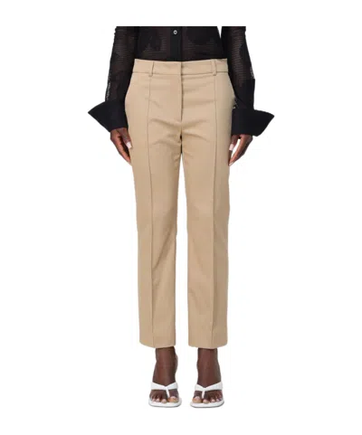Sportmax Belt Ring Casual Pants In Brown