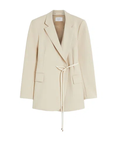 Sportmax Belted Blazer In Neutral