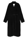 Sportmax Belted Double-breasted Coat In Black