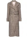 Sportmax Melange Brown Wool Blend Denaro Coat In Neutrals