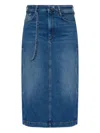Sportmax Belted Denim Skirt In Blue