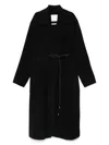 Sportmax Belted Double-breasted Coat In Black