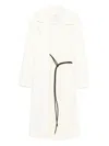 Sportmax Abate Belted Wool Long Coat In White