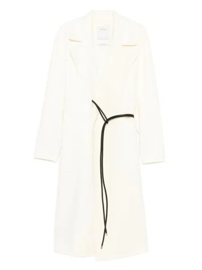 Sportmax Women White Double-faced Robe Coat, S Luxury Trench Coats For Women Darveys