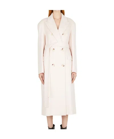 Sportmax Belted Double-breasted Coat In Pink