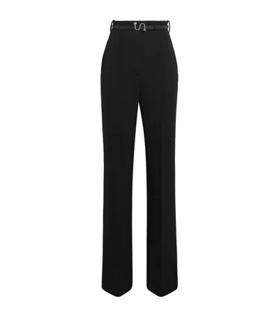Sportmax Belted Flared Trousers In Black