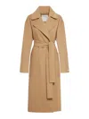 Sportmax Poison Coat With Belt Clothing In Beige