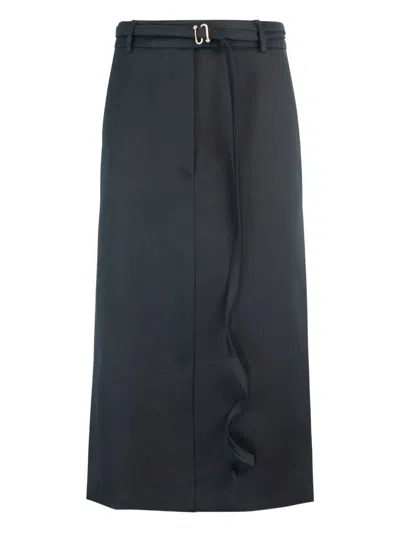 Sportmax Black Longuette With Double-wrap Belt