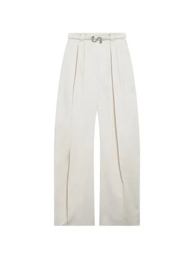 Sportmax Oversized Trousers In Vanilla Cotton Gabardine In Neutral