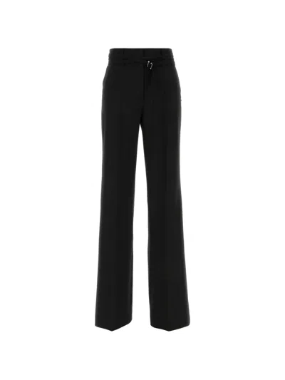 Sportmax Belted Straight-leg Trousers In Black