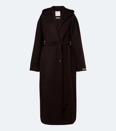 Sportmax Belted Virgin Wool Coat In Red