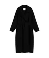 Sportmax Black Wide Notched Lapel Coat In Black