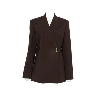 Sportmax Belted Wrap-style Blazer In Brown