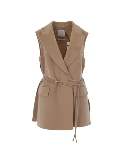 Sportmax Belted-waist Sleeveless Waistcoat In Multi