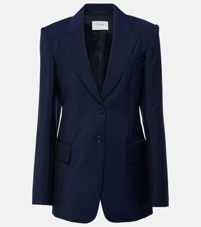 Sportmax Benares Wool-blend Canvas Blazer In Ultra Marine