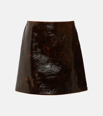Sportmax Beta Coated Wool Mini Skirt In Brown