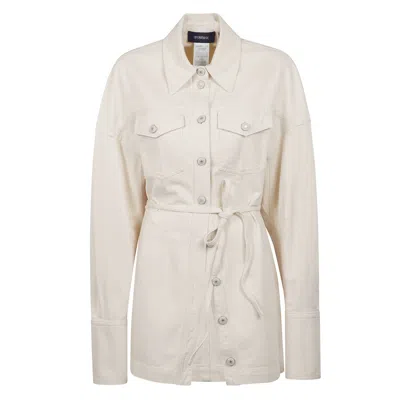 Sportmax Biblios Denim Long Jacket In White
