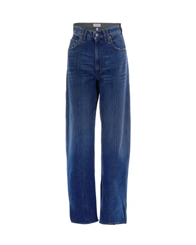 Sportmax Bicolour Vintage Denim Jeans In Blue
