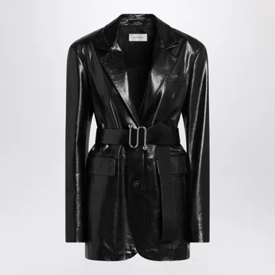 Sportmax Teoria Button-up Belted Jacket In Black