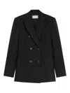 Sportmax Double-breasted Wool Suit In Black