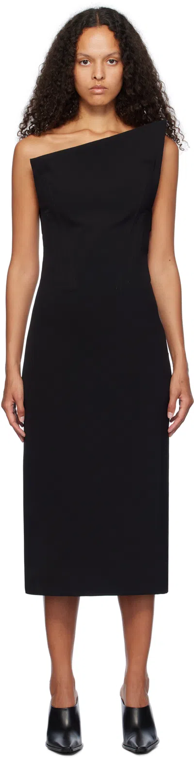 Sportmax Black Angolo Midi Dress In 003 Black