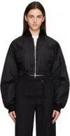Sportmax Short Nylon Bomber Jacket In Black