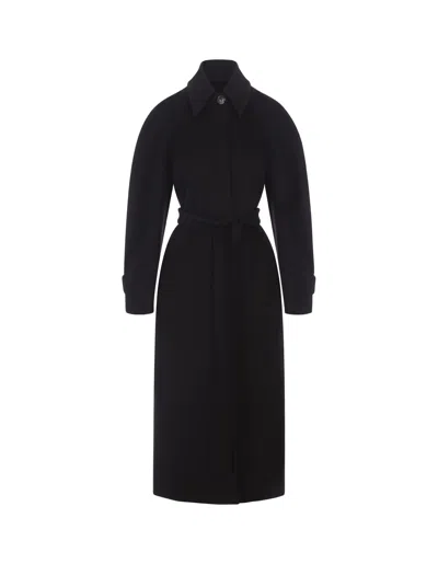 Sportmax Azzorre Long Coat In Wool And Cashmere In Black