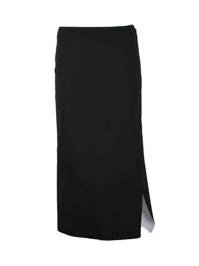 Sportmax Black Corone Cotton Elastane Flared Skirt