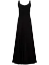 Sportmax Scoop Neck Sleeveless Dress With Flared Hem In Black