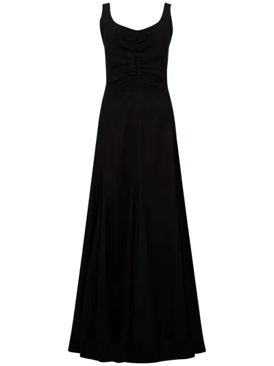 SPORTMAX BLACK COTTON MIDI FLARE 'GALANTE' DRESS