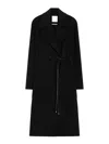 Sportmax Double-faced Wool Wrap Long Coat In Black