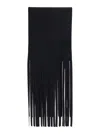 Sportmax Avocado Long Scarf With Fringes In Black