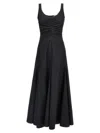 Sportmax Scoop Neck Sleeveless Dress With Flared Hem In Black