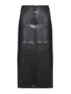 Sportmax Nappa Leather Skirt With A Semi-gloss Finish In Black
